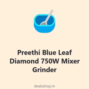 Preethi Blue Leaf Diamond 750W Mixer Grinder, 3 Jars + Flexi Lid (Black)